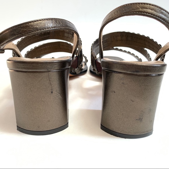 📦 MOVING SALE 🚛 Stuart Weitzman🎞block heel 3 strap sandals Sz 8 - Picture 6 of 8